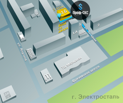 Схема прохода к офису в Электростали