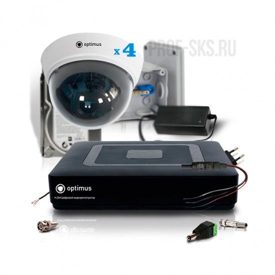 Комплект на базе видеорегистратора AHDR-2004NE и купольных камер AHD-M031.3(3.6) HD 